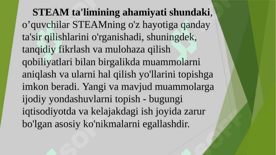 STEAM TA’LIM TEXNOLOGIYASINING O’ZIGA XOS XUSUSIYATLARI 8