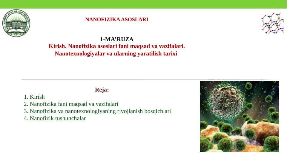 NANOFIZIKA ASOSLARI 1