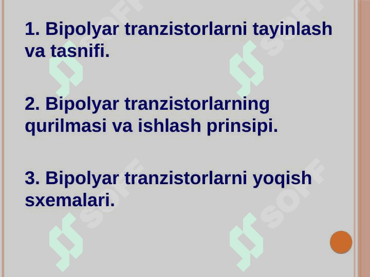 BIPOLAR TRANZISTORLAR 2