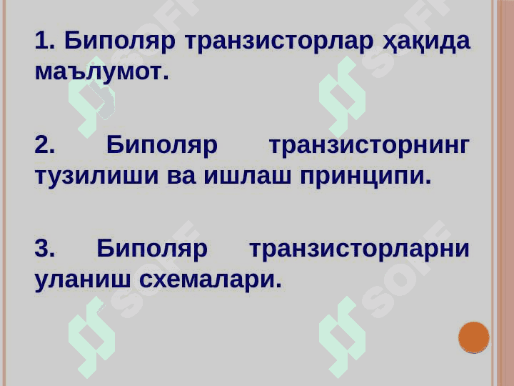 БИПОЛЯР ТРАНЗИСТОРЛАР 2