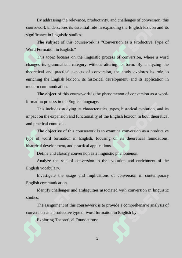 Conversion as a productive type of word formation 4