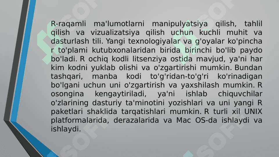 OCHIQ MANBA (R PAKETI) IMKONIYATLARIGA EGA. ANALITIK DASTURLARNI IQTISODIY AMALIYOTDA QO'LLANILISHI 2