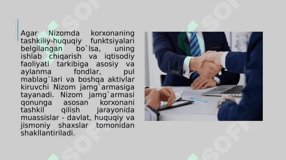 Korxonaning belgilari, funksiyalari va vazifalari. 4