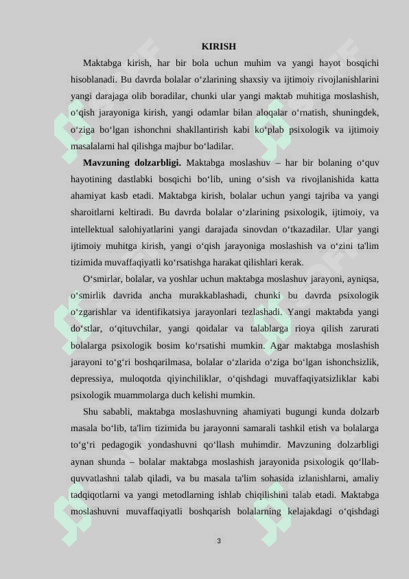 Bolaning maktabga moslashuvining ahamiyati 3