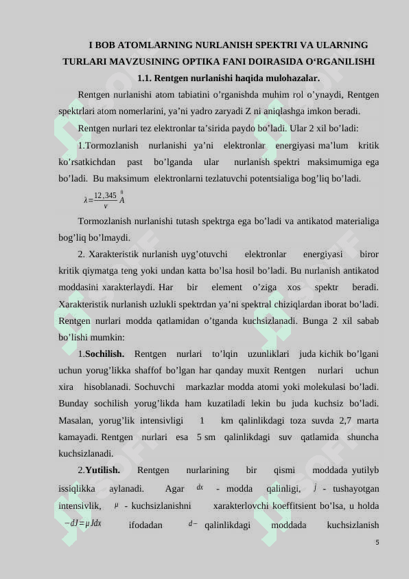 Atomlarning nurlanish spektri va uning turlari 5
