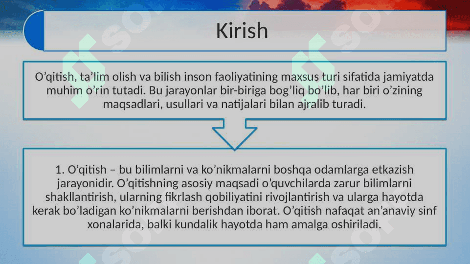 O'qitish,ta'lim olish va bilish inson faoliyatining maxsus turi sifatida 2