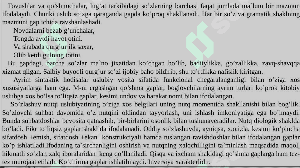 Sintaktik uslubiyat 2