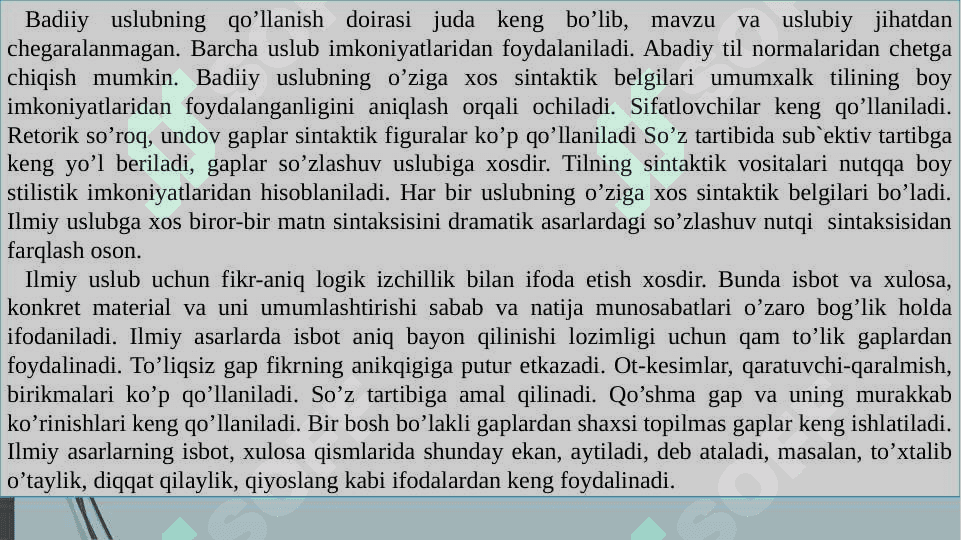 Sintaktik uslubiyat 3