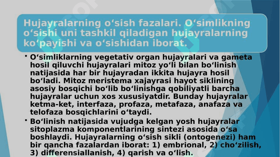 O'simliklar ontogenizining fiziologik tavsifi 5