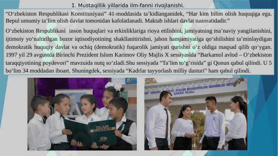 Kadrlar tayyorlash va ta’lim sohasidagi islohotlar 2