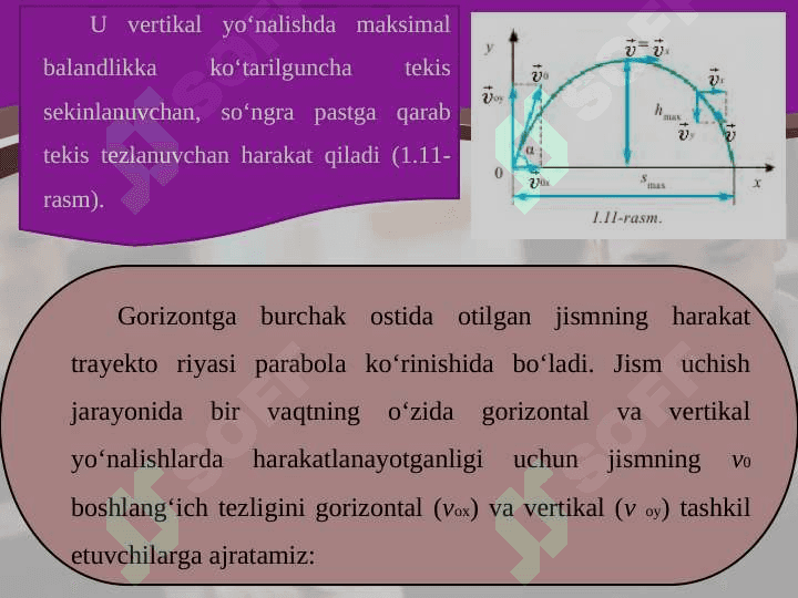 GORIZONTGA QIYA OTILGAN JISM HARAKATI 3