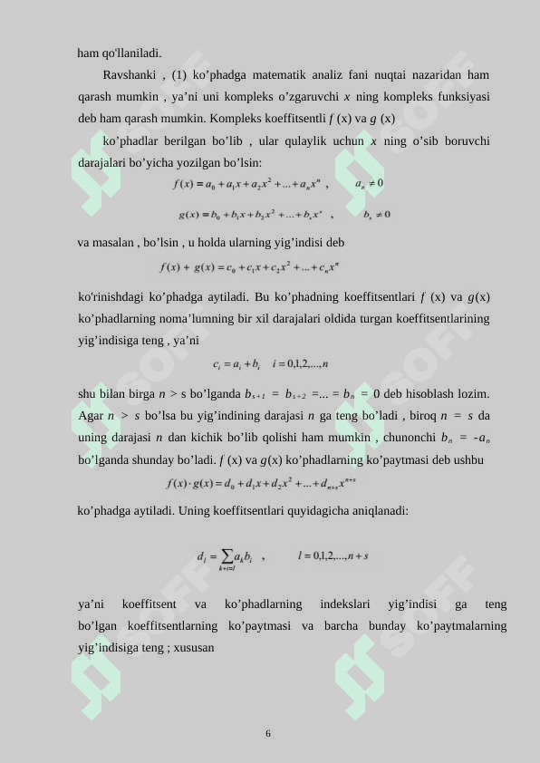 Ko’phadlarning butun va ratsional  ildizlari. Eyzenshteyn kriteriyasi 6