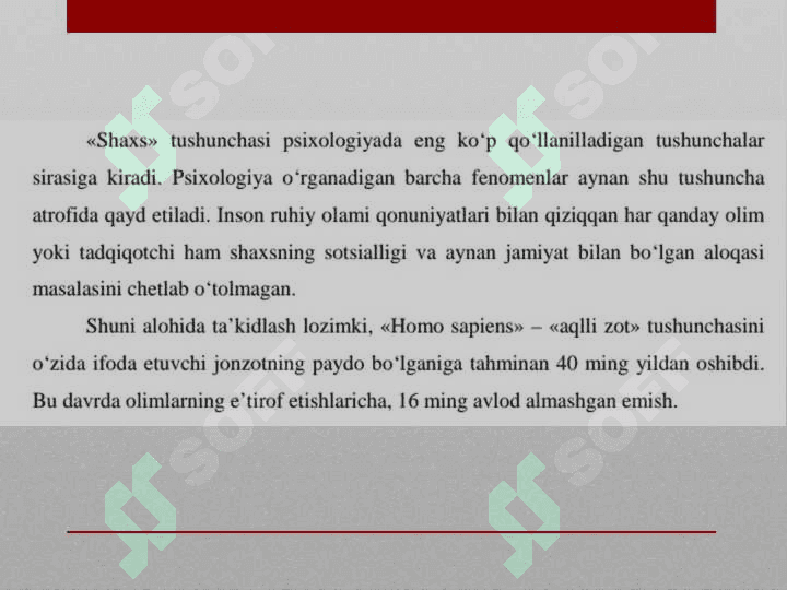 Sotsial psixologiyada shaxs muammosi 2