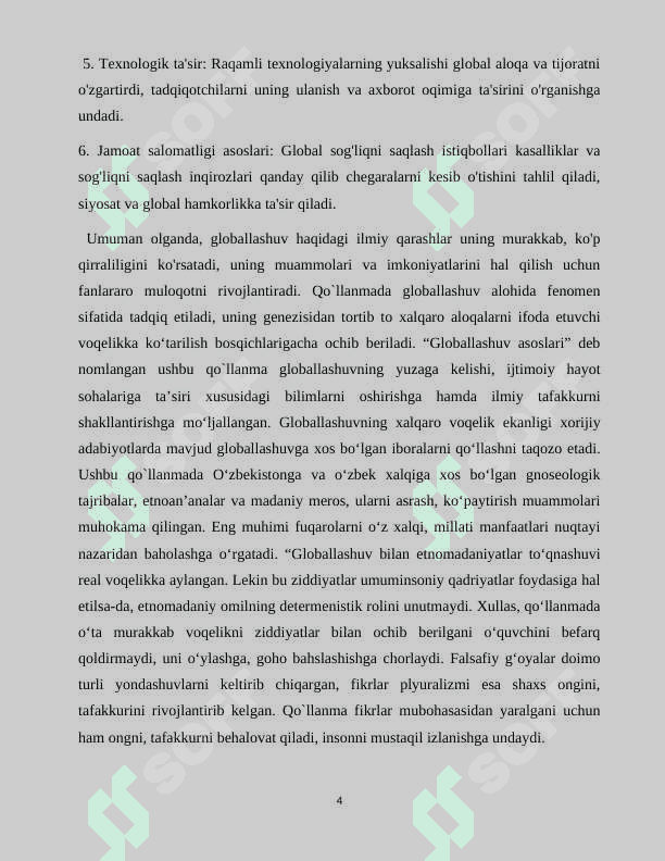Globallashuv borasidagi ilmiy qarashlarning vujudga kelishi va rivojlanishi 4