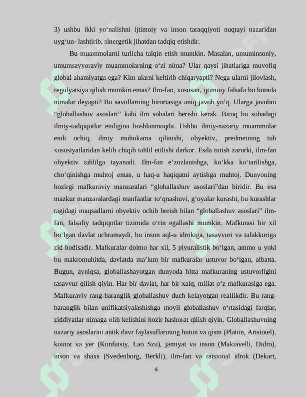 Globallashuv borasidagi ilmiy qarashlarning vujudga kelishi va rivojlanishi 6