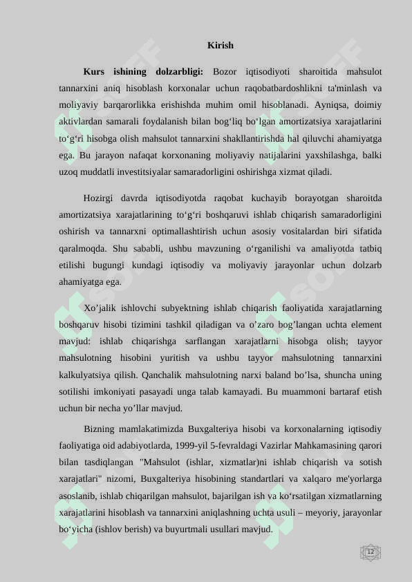 MAHSULOT TANNARXINI ANIQLASHDA AMORTIZATSIYA XARAJATLARI HISOBI 3
