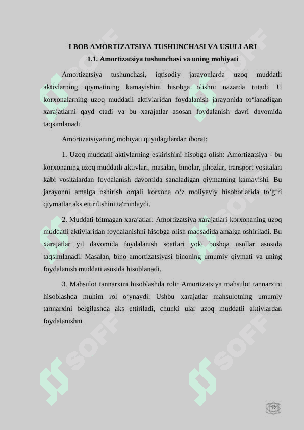 MAHSULOT TANNARXINI ANIQLASHDA AMORTIZATSIYA XARAJATLARI HISOBI 4