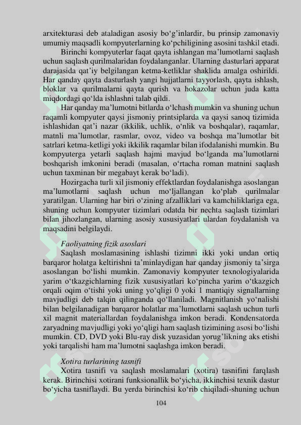 XOTIRA TURLARI VA ULARNING XUSUSIYATLARI.  ASSEMBLER DASTURLASHDA REGISTR XOTIRASI VA  RAM XOTIRASIDAN FOYDALANISH 8