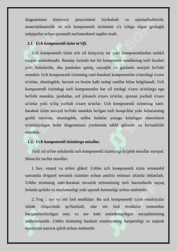 Uch komponentli sistemlarning holat diagrammasi. 7