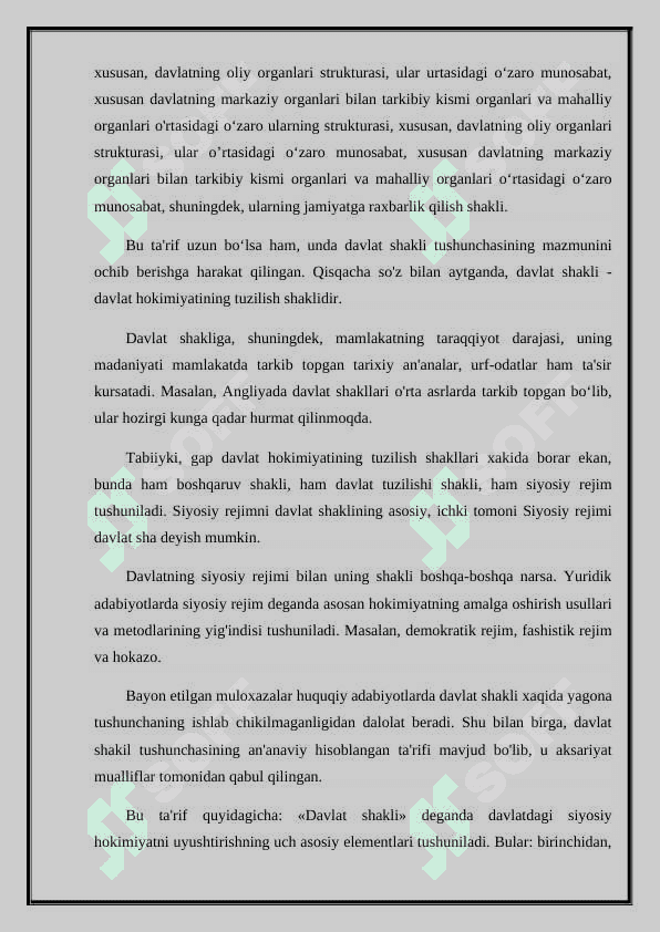 Davlatning tuzilish shakllari: unitary, federative va konfederativ. 6