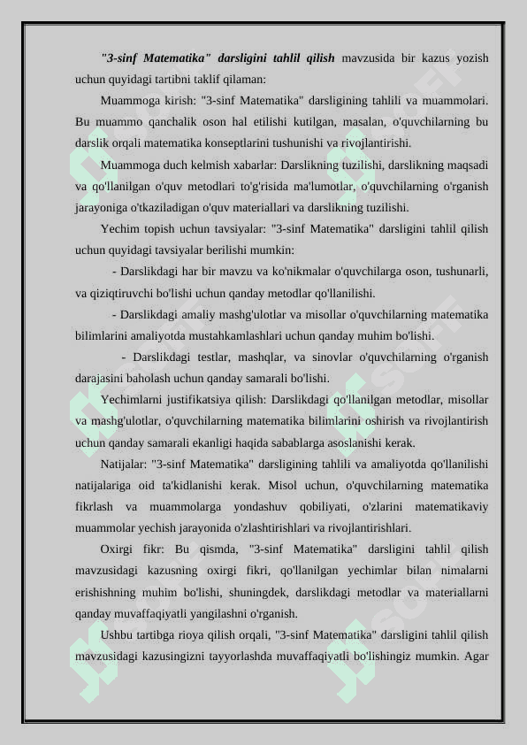 3-sinf  “Matematika” darsligini tahlil qilish 2
