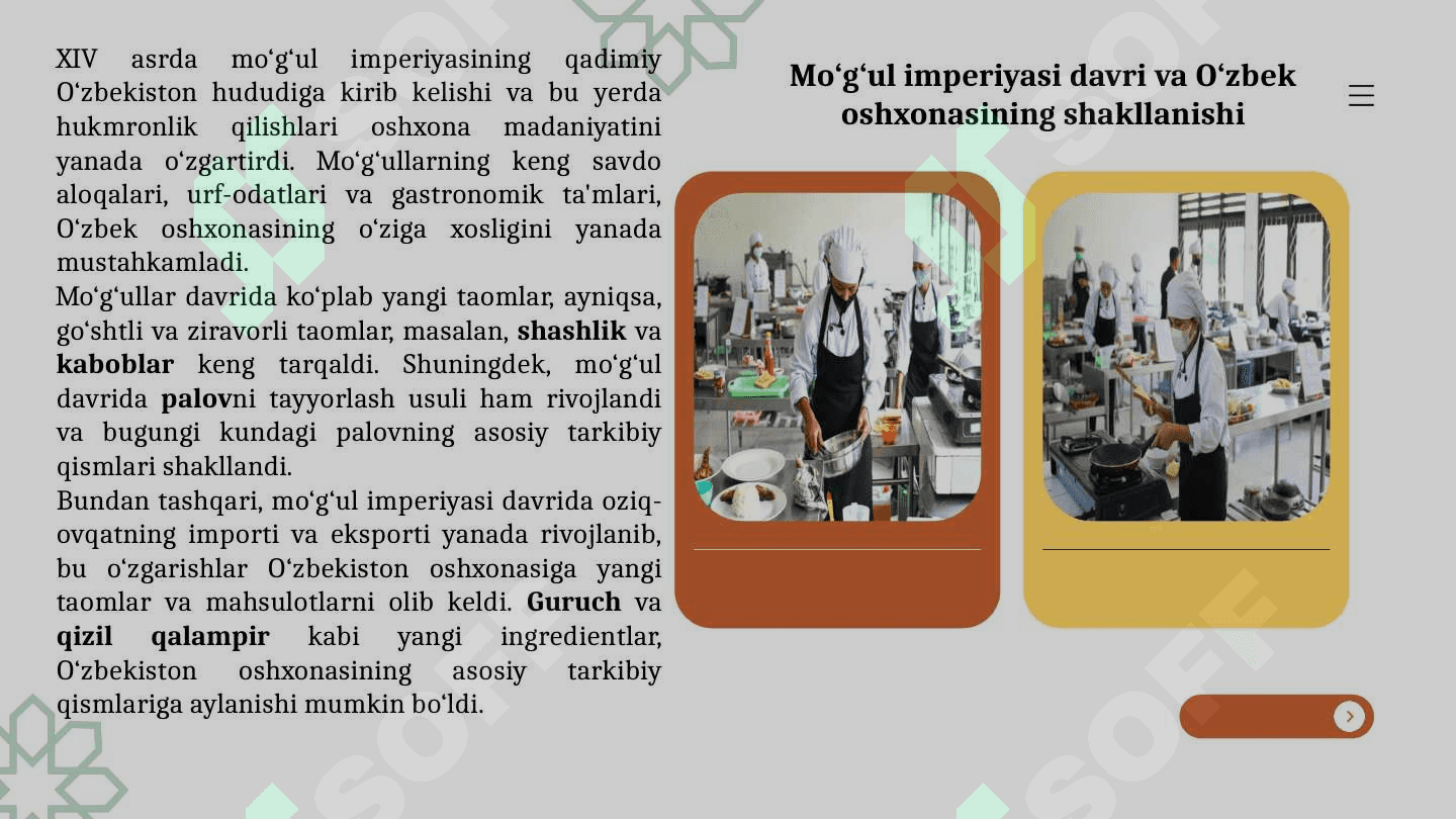 O`zbek milliy taomlari 8