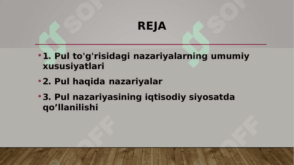 PUL TO'G'RISIDAGI TURLICHA NAZARIYALAR 2