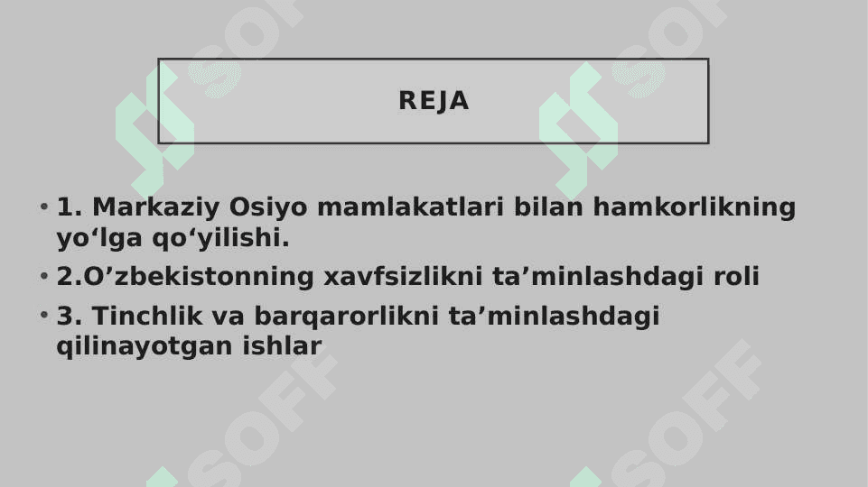 O’zbekistonning Markaziy Osiyoda tinchlik va barqarorlikni ta’minlashdagi roli 2