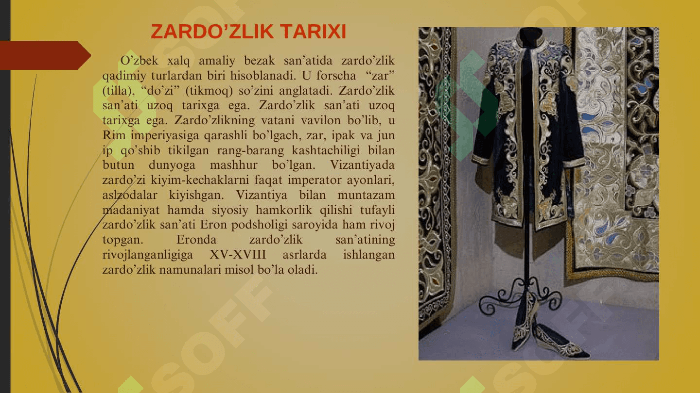 Zardo'zlik san'ati 2