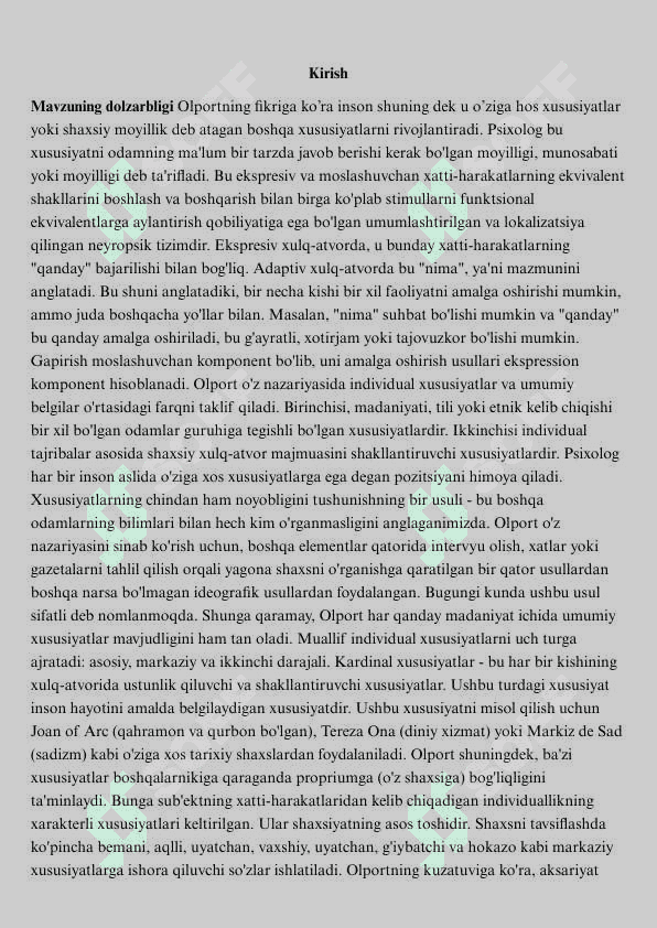 Gordon Olport nazariyasi 3
