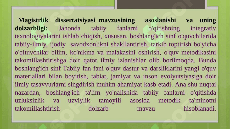 Dissertatsiya himoyasi taqdimoti 2