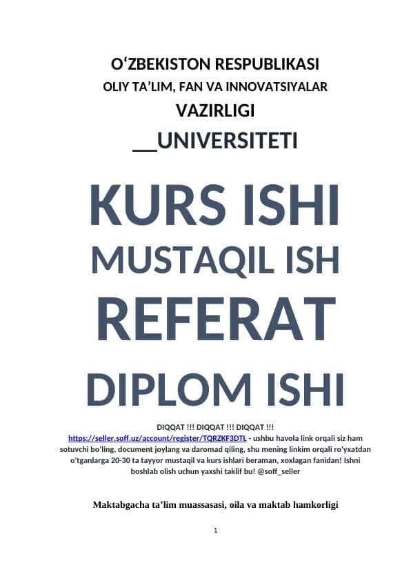 Maktabgacha ta’lim muassasasi, oila va maktab hamkorligi