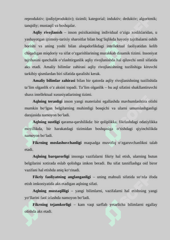 TARBIYA JARAYONINING MAZMUNI. (AQLIY, AXLOQIY, JISMONIY, ESTETIK, EKOLOGIK TARBIYA) 6