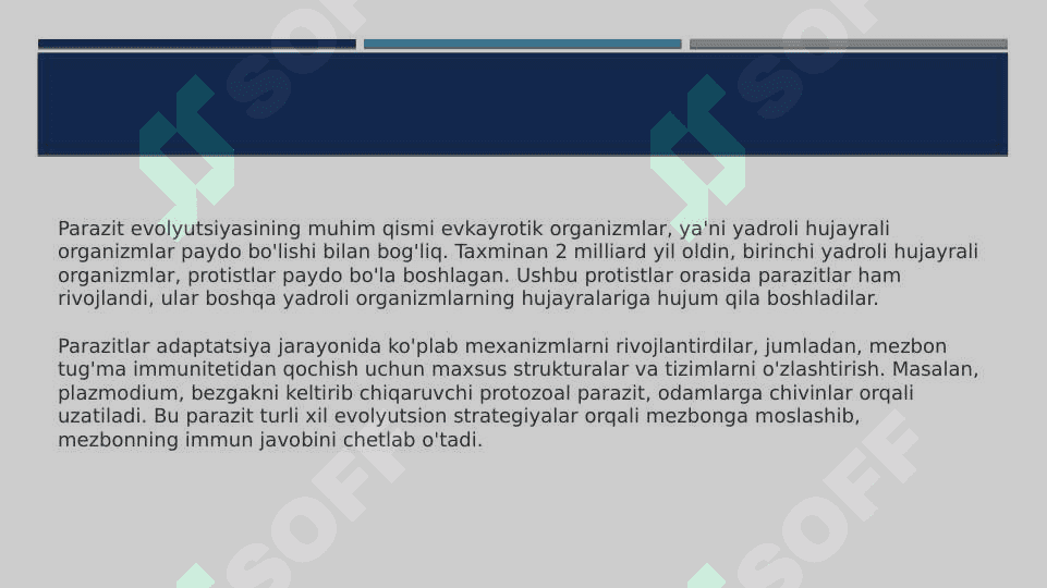PARAZITLARNI KELIB CHIQISH EVALUTSIYANI SHAJARA DARAXTNI TUZISH. ODAM PARAZITLIK QILUVCHI HASHAROTLAR 3