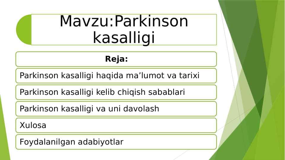 Parkinson kasalligi