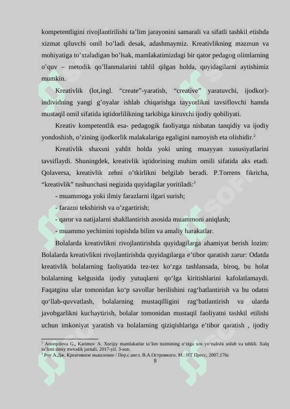 Bo‘lajak Maktabgacha ta’lim pedagoglarini kreativ  qobilyatini rivojlantirish 7