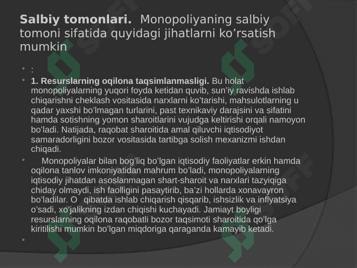 Iqtisodiytda monopoliznga qarshi siyosat va raqobatni rivojlantirish 5