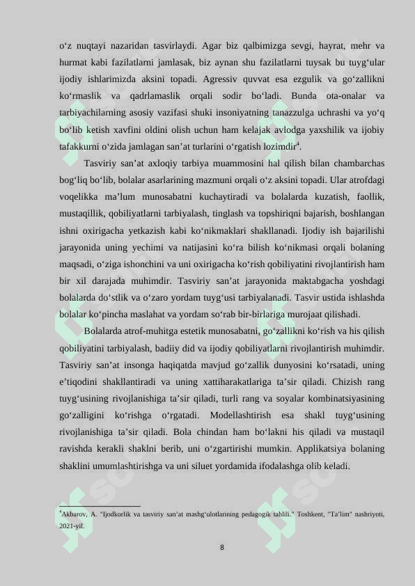 MAKTABGACHA YOSHDAGI BOLALARDA TASVIRIY QOBILIYATLARNI VA IJODKORLIKNI RIVOJLANTIRISH 7