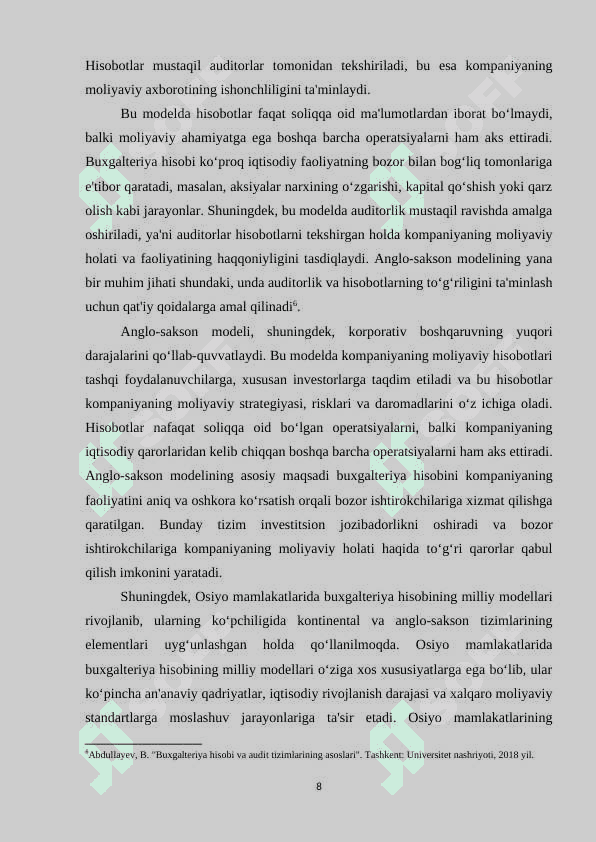 TURLI MAMLAKATLARNING BUXGALTERIYA HISOBINI YURITISH MODELLARIDAGI FARQLARI 7