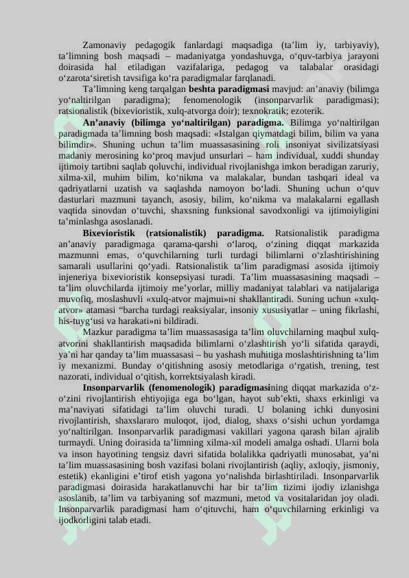 Didaktika ta’lim nazariyasi sifatida, umumiy o‘rta ta’lim mazmuni 4