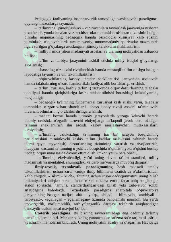 Didaktika ta’lim nazariyasi sifatida, umumiy o‘rta ta’lim mazmuni 5