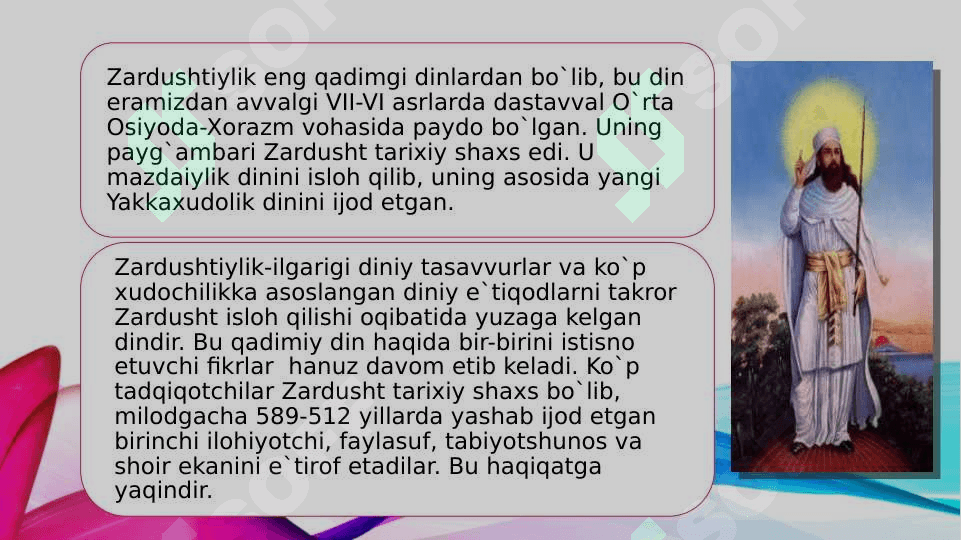 Zardushtiylik Dinining paydo bo’lishi va uning O’rta Osiyoda tarqalishi 3