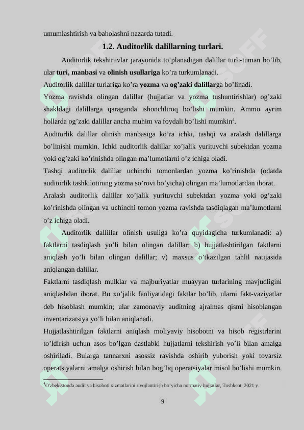AUDITORLIK DALILLAR VA ULARNI OLISH USULLARI 8