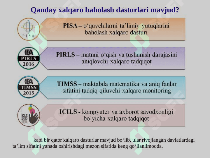 Ta’lim sifati monitoringini tashkil etish va o‘tkazishda xalqaro PISA baholash dasturidan foydalanish 5
