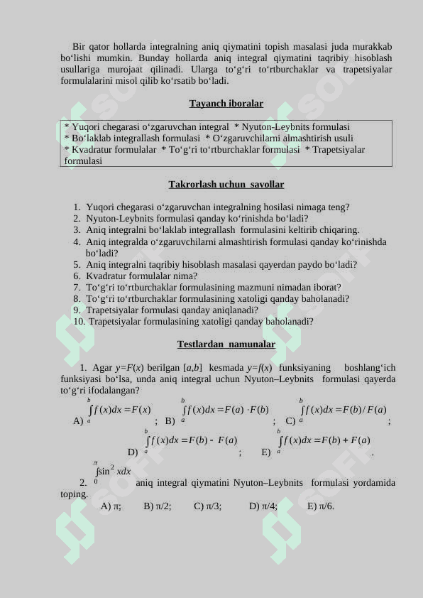 Aniq integral 7
