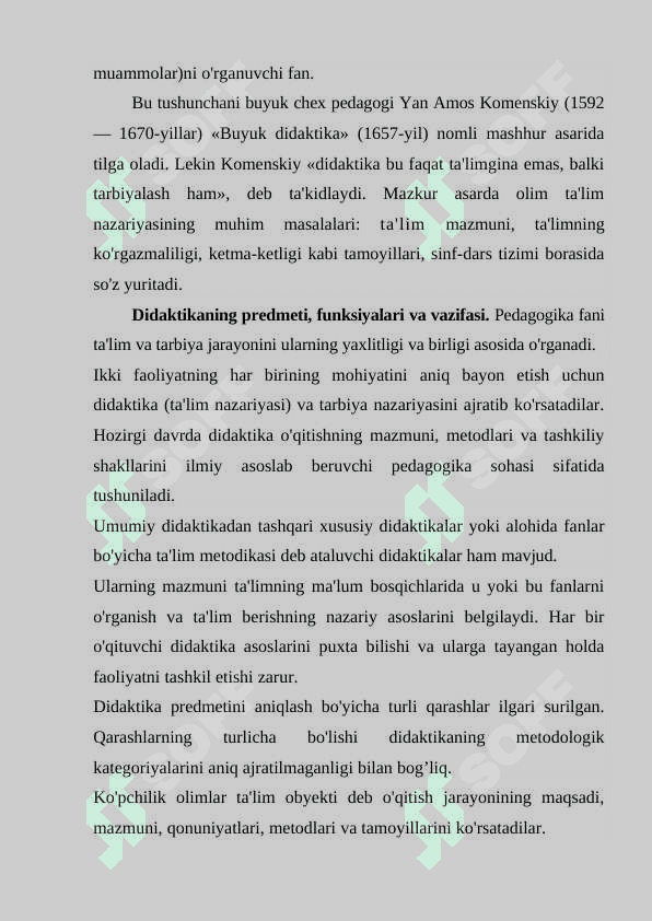 Didaktika - pedagogik ta’lim nazariyasi. O’qitish jarayoni yaxlit tizim sifatida. O’rta maxsus va kasb-hunar ta’limi mazmuni. Davlat ta’lim standarti 2