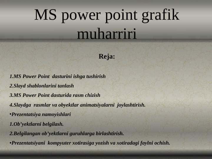 MS power point grafik muharriri