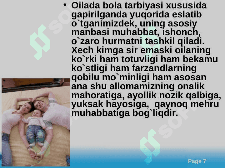 Oilada bolalarni muvaffaqiyatli tarbiyalash shartlari 7