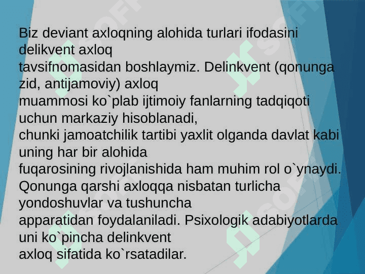 Delikvent axloq – shaxs og‘ishgan xulqining shakli sifatida 2
