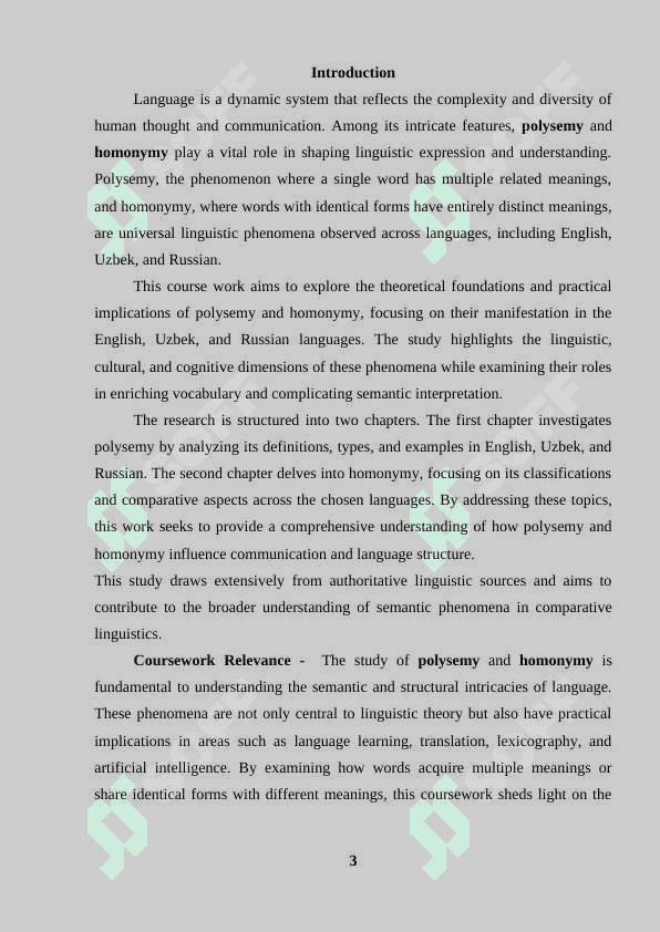 Polysemy and homonymy in English and Uzbek/ Russian 2